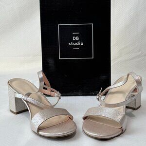 DB Studio Cinde Blush Block Heel Sandals | Size 7